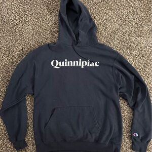 Champion Quinnipiac University Blue Hoodie with Logo